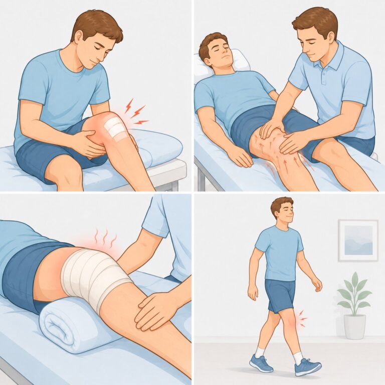 Knieuntersuchung, Lymphdrainage und Mobilität nach Knie-Operation